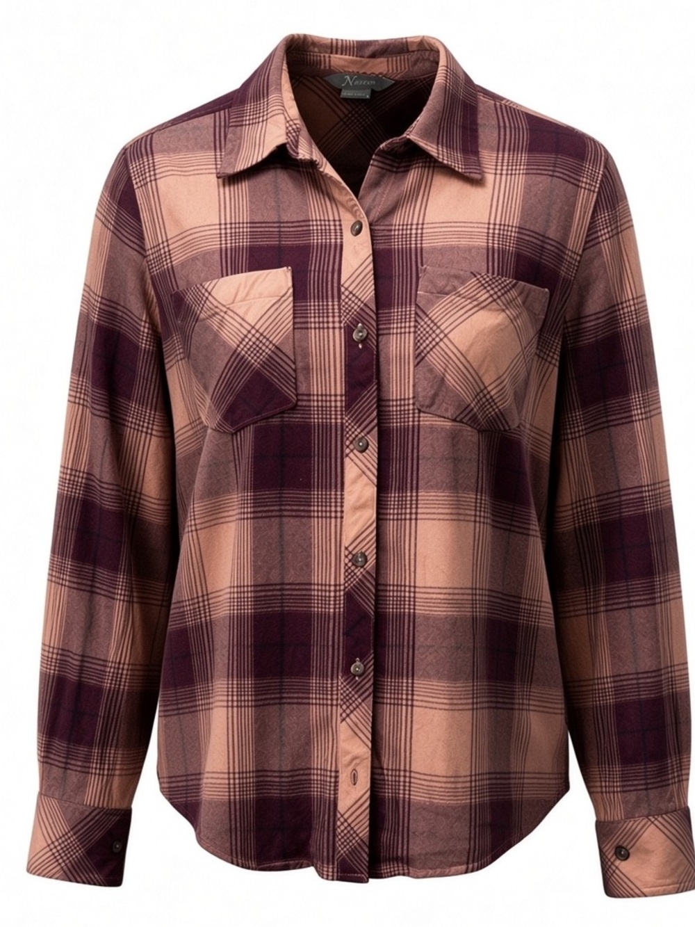 Natural Reflections Cabela’s 100% cotton rust/burgundy plaid flannel shirt Large